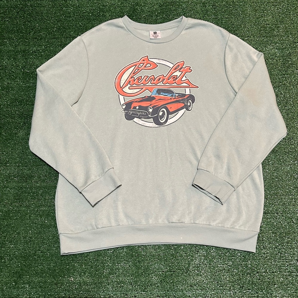 GM Official Chevrolet Sweater Vintage Classic Convertable Car Sweatshirt Sz 2XL